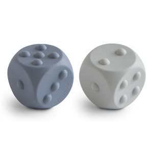Mushie Dice Press Toy 2-pack - Tradewinds/Stone
